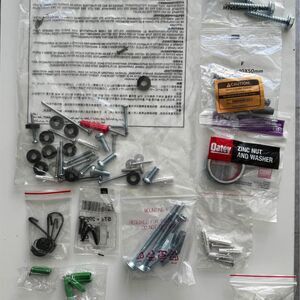 Zinc Nut & Washer + Wall Mounting TV Bracket Assembly Hardware Bag Bundle